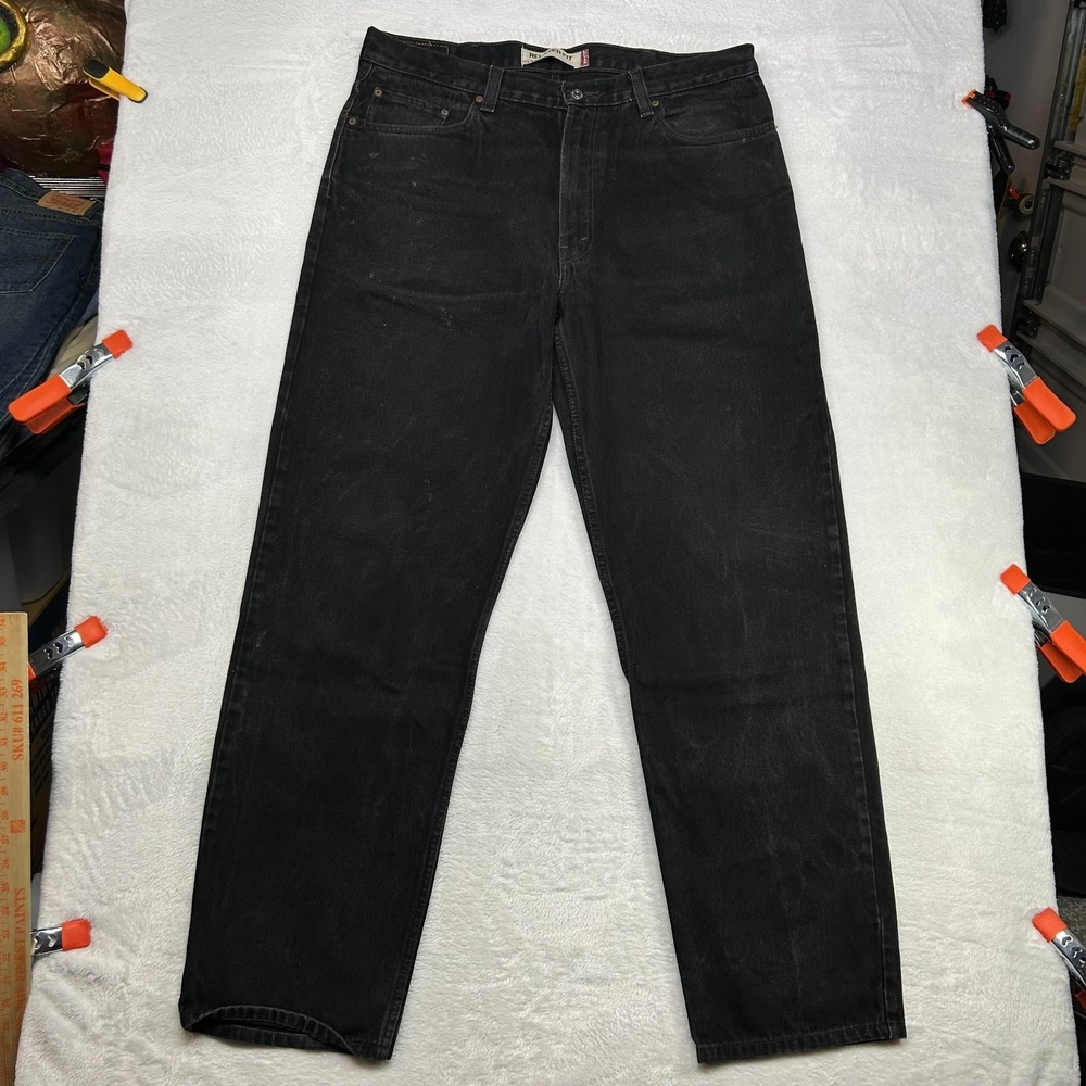 Levi's 550 Relaxed Fit Jeans Men's Black Denim High Rise Straight - 38X33.5